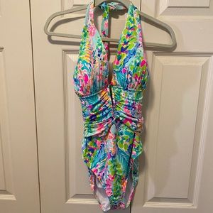 Lilly Pulitzer Catch The Wave Halter Swimsuit